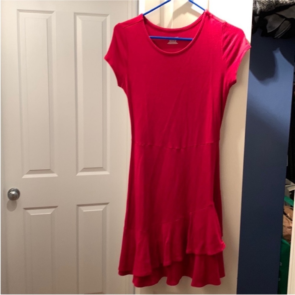 EUC Red Layered Frill/Ruffle Shirt Sleeve Dress - size 16 (XXL)